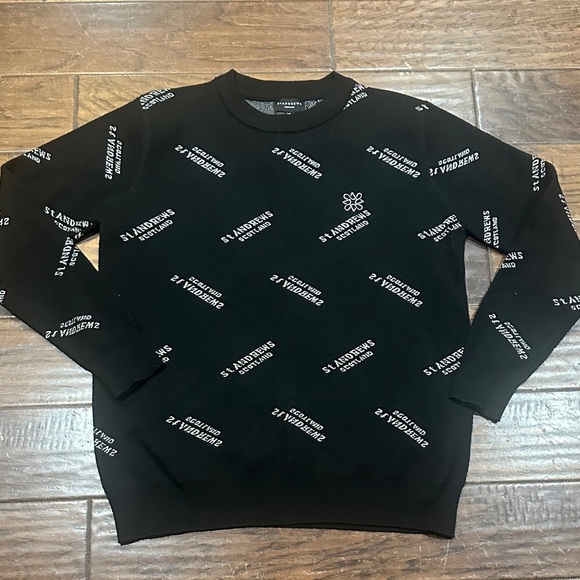 Men's Black Graphic Crewneck Sweater - Picture 1 of 5